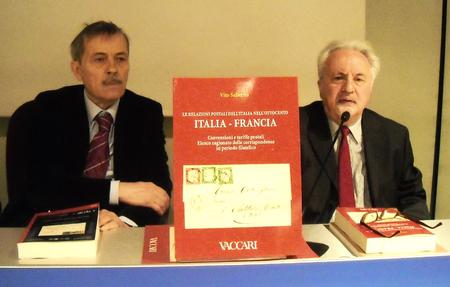 Oggi pomeriggio alla presentazione del volume: il presidente dell'Usfi, Danilo Bogoni, e a destra l'autore, Vito Salierno