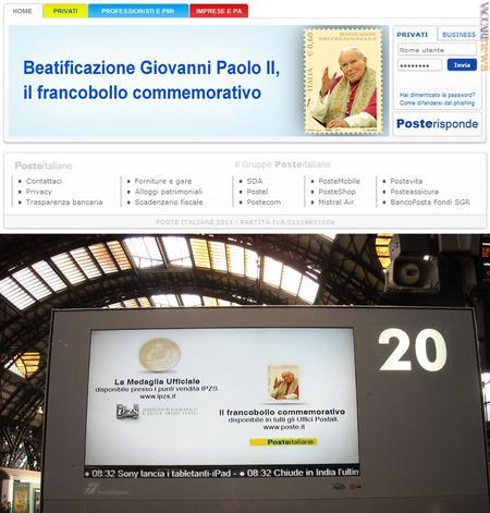 La promozione del francobollo passa, ad esempio, dalla “home page” del sito di Poste italiane come dalle pubblicità trasmesse nelle stazioni
