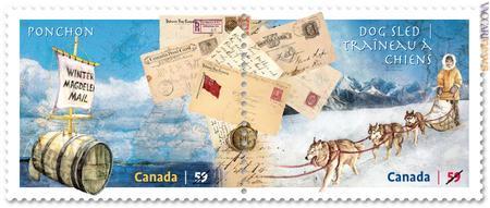 I due francobolli che richiamano altrettanti, inconsueti, metodi di trasporto della posta