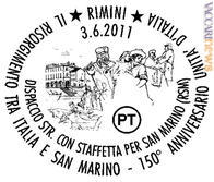 L'annullo del dispaccio tra Rimini e San Marino