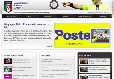 In questo momento, il francobollo è nella “home page” dell'Associazione italiana arbitri, associato al logo di Poste italiane