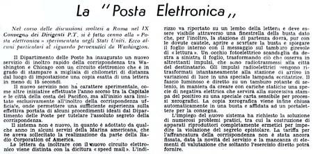 Il concetto di “posta elettronica” nella stampa italiana di mezzo secolo fa