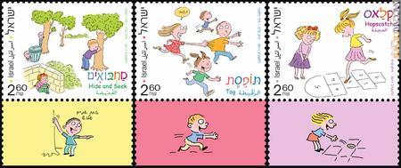 Tre francobolli per tre popolari passatempi dell'infanzia