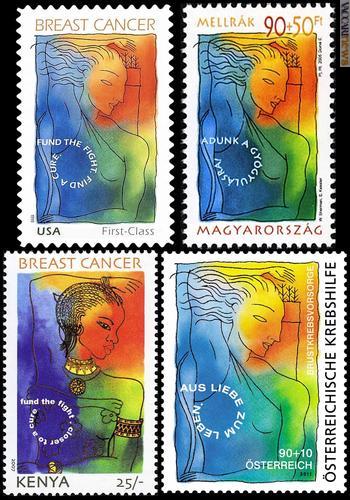 Alcuni dei francobolli usciti finora provengono da Stati Uniti (1998), Ungheria (2005), Kenya (2007) ed Austria (2011)