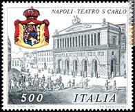 Tra i soggetti annunciati, il teatro San Carlo di Napoli, ricordato con un 500 lire il 4 novembre 1987