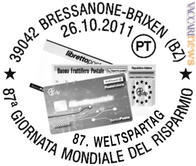 L'annullo bilingue nella versione impiegata a Bressanone