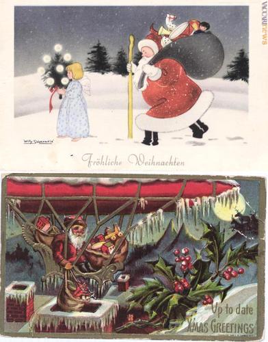 Santa Claus attraverso due cartoline provenienti da Germania e Stati Uniti