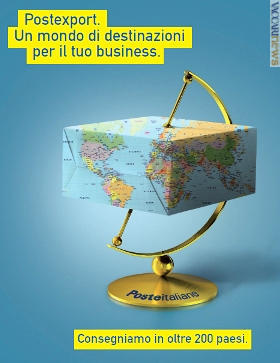 La pubblicità di Poste che richiama “oltre 200 Paesi”
