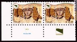 Il nuovo francobollo con, sui bordi, il logo della Fiera di Riccione e lo stemma della Regione Emilia Romagna (maggiori informazioni in Vaccari news del 16 agosto)
