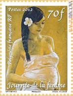 Uno dei due francobolli polinesiani