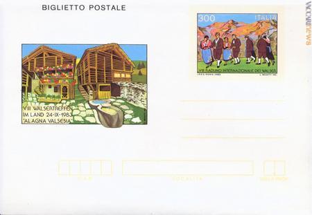 Minoranze da preservare: il biglietto postale del 24 settembre 1983 dedicato ai walser