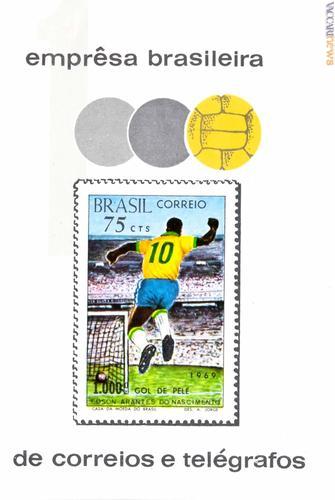 Il foglietto per il millesimo gol di Pelé. Venne emesso dallo stesso Brasile il 23 gennaio 1970