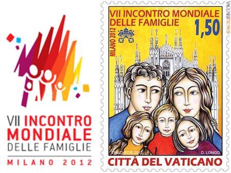 Il logo dell'appuntamento milanese ed il francobollo collegato