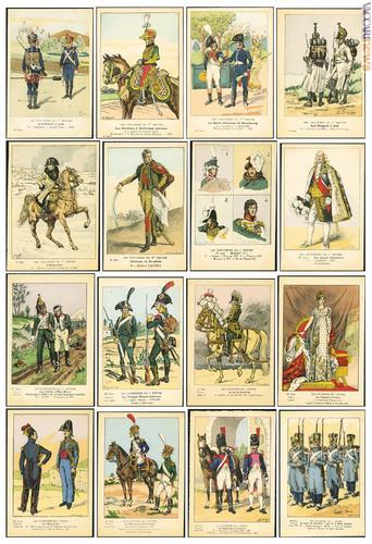 Alcune delle oltre 1.800 cartoline realizzate da Eugène Louis Bucquoy ed appartenenti al lotto n°1.531