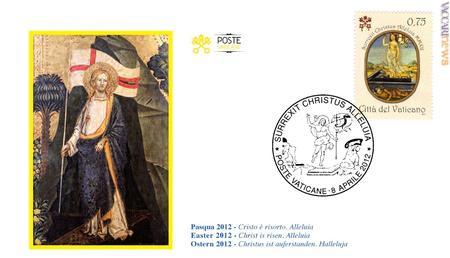 La busta con il francobollo vaticano e l'annullo che riporta la data di oggi