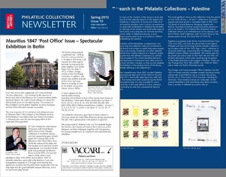 Nella newsletter, protagoniste le attività che riguardano le British library philatelic collections
