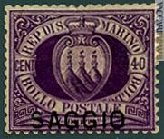 Lotto n°41 - Saggio stemma da 40 centesimi (base € 1.500) corredato da uno storico certificato Fiecchi del 1862 che lo indicava unico