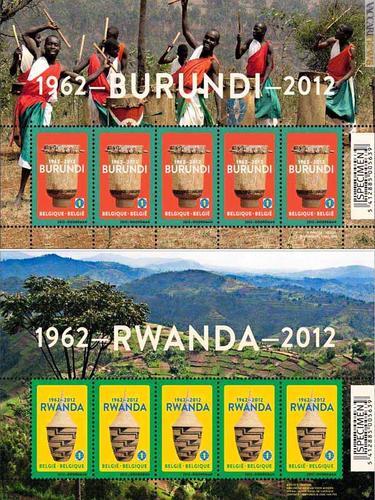 I due minifogli dedicati a Burundi e Ruanda, dovuti a Gert Dooreman