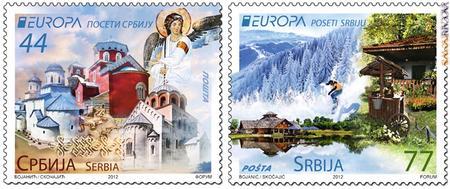 I due francobolli appartengono al giro PostEurop 2012