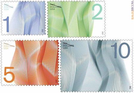 I quattro francobolli, dal formato differente in base al taglio