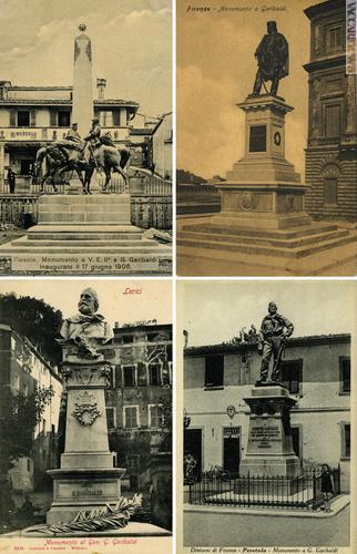 Alcune delle cartoline dedicate ai monumenti; riguardano Fiesole, Firenze, Lerici e Peretola
