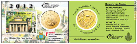 Una delle sei “Stamp & Coin Cards” con la serie turistica