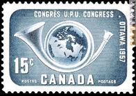 Il francobollo del Canada per il Congresso di Ottawa