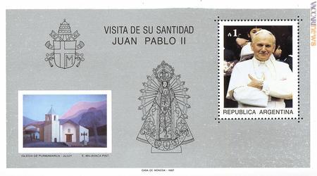 Uno degli omaggi argentini dedicati a Giovanni Paolo II ancora in vita. Risale al 4 aprile 1987
