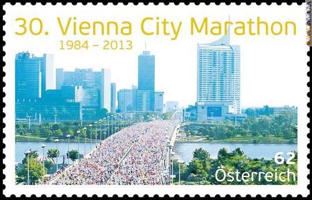 Il francobollo per la maratona viennese