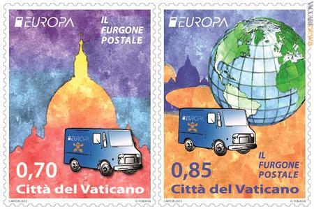 I due francobolli, contributo vaticano al giro 2013