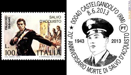 Il francobollo del 1975 e l’annullo attuale