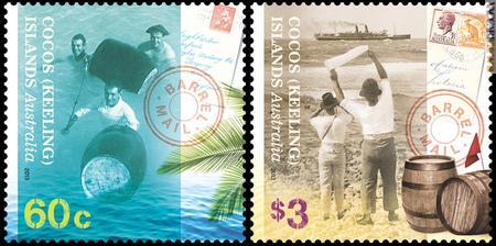 I due francobolli che raccontano il trasporto postale con le isole