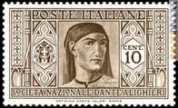 
Il francobollo del 1932 che richiama il viso di Boccaccio
