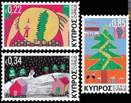 Disegni infantili in tre nuovi francobolli ciprioti