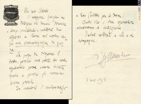 Il carteggio - Una delle lettere che il “Vate” scrisse al suo ufficiale