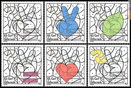 Il francobollo base e le cinque personalizzazioni possibili