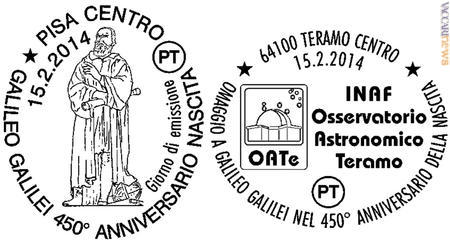 L’annullo per le buste primo giorno che verrà impiegato a Pisa ed una seconda obliterazione, collegata alla ricorrenza e destinata a Teramo