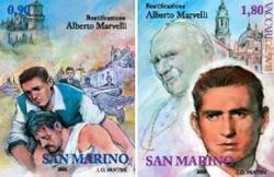 I due francobolli predisposti da San Marino