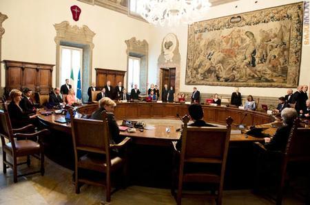 Il Consiglio dei ministri si è svolto, per la prima riunione, sabato 22 (foto: palazzo Chigi)
