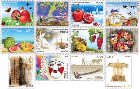 Dodici francobolli, uno per mese. Tra storia, tradizioni, attività economiche
