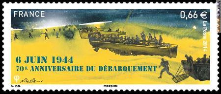 …ed il francobollo della Francia. Entrambe le citazioni postali riguardano il “D-day”