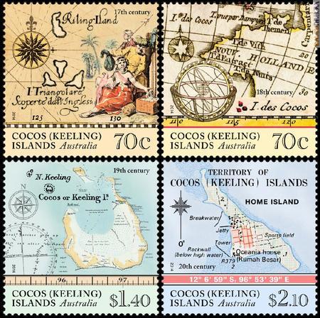 Quattro francobolli che condensano numerose carte. Nella prima, i testi sono in italiano