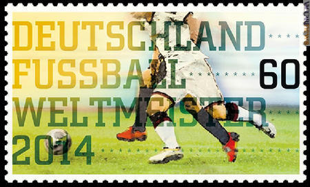 Per la prima volta, il francobollo tedesco dedicato alla vittoria calcistica