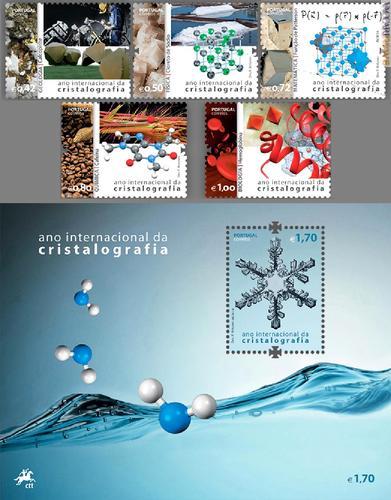 Generosa la serie che oggi il Portogallo ha dedicato all’“Anno internazionale della cristallografia”
