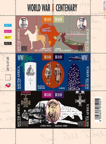 I sei francobolli raccolti in foglietto