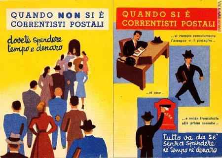 Conto corrente postale: una pubblicità d’antan (archivio Riccardo Braschi) 
