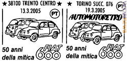 Due le obliterazioni impiegate, nei prossimi giorni, per la «600» Fiat