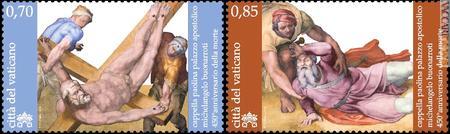 I due francobolli richiamano la cappella voluta da Paolo III