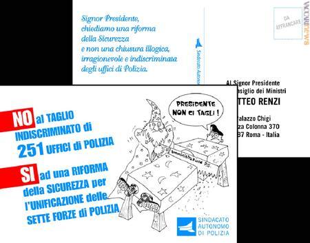 La cartolina destinata a Matteo Renzi
