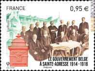 Uno dei due francobolli francesi, quello congiunto
